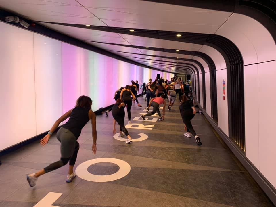 Fitness class and retail collaboration